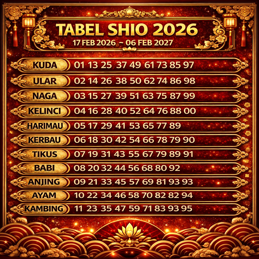 DANA100 - tabel shio 2022